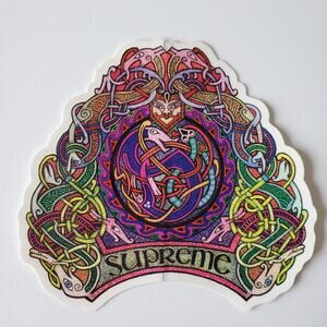 SUPREME Knots Viking Crest Sticker Logo, 4.5in
